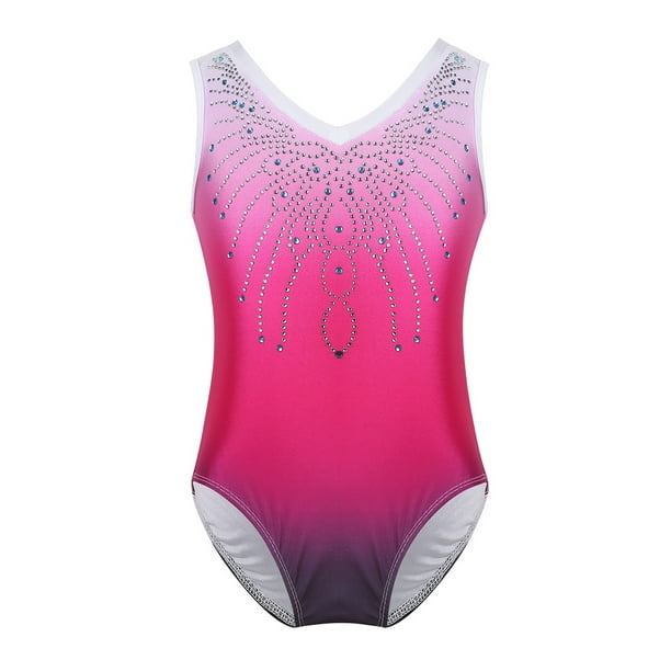 Leotard for Toddler Girls Gymnastics Shiny Lace Spliced Dance Outfit 
